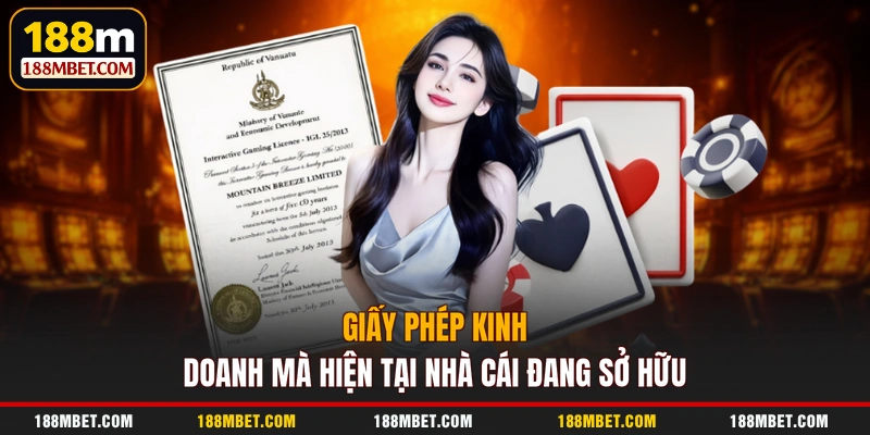 Giấy phép kinh doanh mà hiện tại nhà cái đang sở hữu